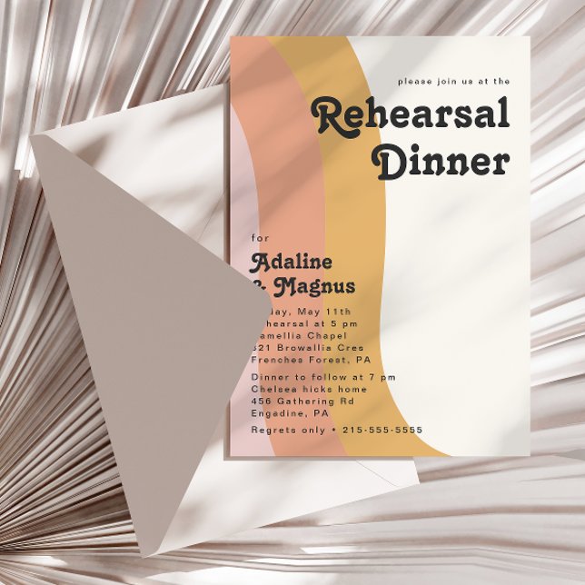 Invitation Dîner de répétition Rainbow des années 70 (Créateur téléchargé)