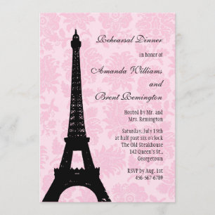 Invitation Dîner de répétition romantique à Paris