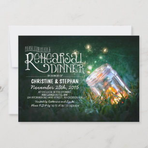Invitation Dîner de répétition romantique de bocal de mason e