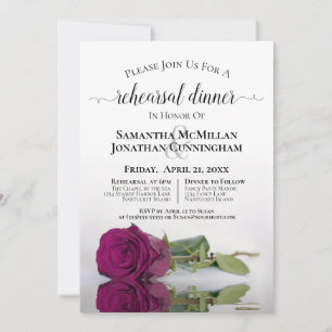 Invitation Dîner de répétition Rose Cassis Purple Mariage