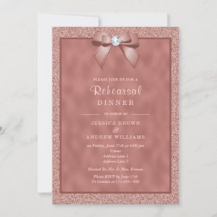 Invitation Dîner de répétition rose Gold & Stylish Parties sc