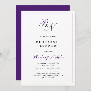 Invitation Dîner de répétition Royal Purple