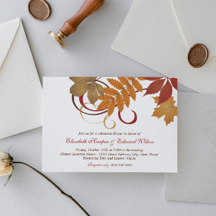 Invitation Dîner de répétition Rustic Falling Feuille