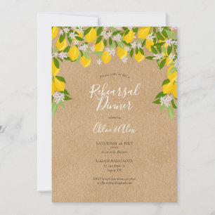 Invitation Dîner de répétition Rustic Lemons Blossom