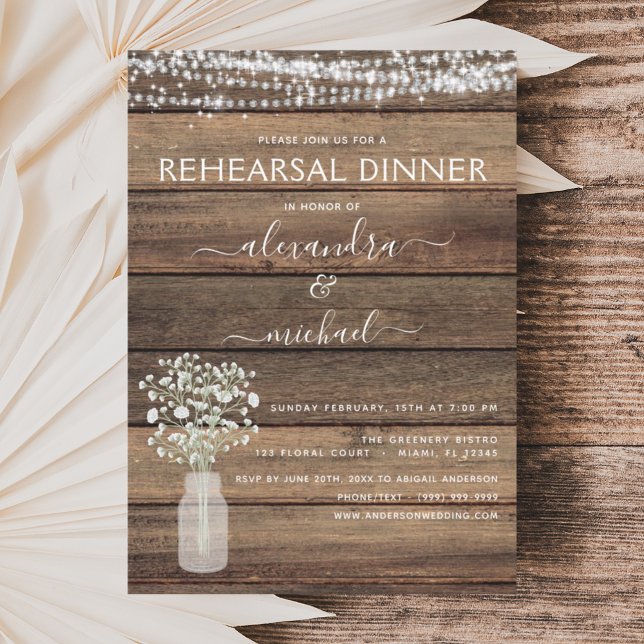 Invitation Dîner de répétition Rustique Farmhouse (Créateur téléchargé)