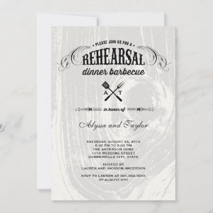 Invitation Dîner de répétition Rustique Mariage en bois