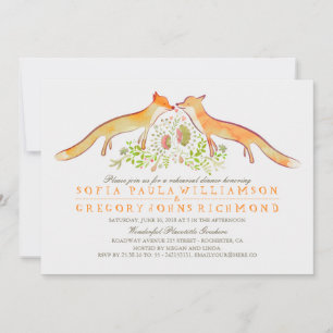 Invitation Dîner de répétition Rustique Woodland Fox