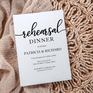 Invitation Dîner de Répétition Simple Chic Calligraphie