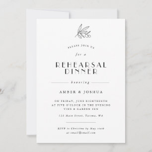 Invitation Dîner de répétition simple de branche d'olivier In