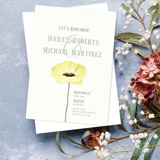 Invitation Dîner de répétition simple de pavot à noisette Inv (Créateur téléchargé)