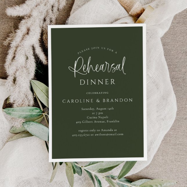 Invitation Dîner de répétition simple et élégant (Créateur téléchargé)