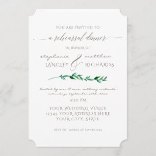 Invitation Dîner de répétition Simple minimaliste Art Moderne