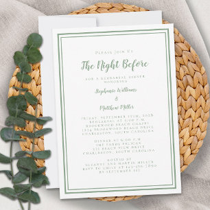 Invitation Dîner de répétition Soirée Mariage avant Sage Gr