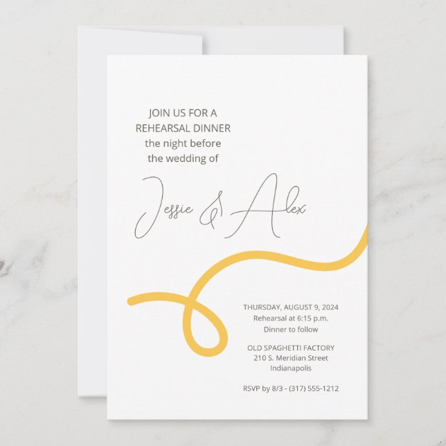Invitation Dîner de répétition Spaghetti (Devant)