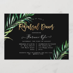 Invitation Dîner de répétition sur la nature, Palmiers
