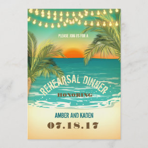 Invitation Dîner de répétition sur la plage