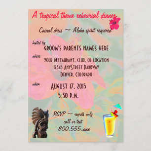 Invitation Dîner de répétition Thème Tropical Tiki