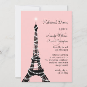 Invitation Dîner de répétition Tour Eiffel Twinkles Invitatio