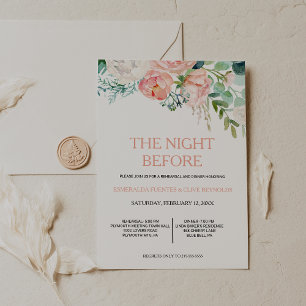 Invitation Dîner de répétition tropical moderne rose vif