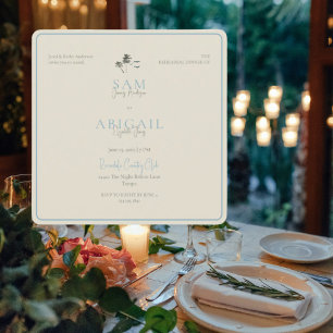 Invitation Dîner de Répétition Turquoise Tropiques Carré
