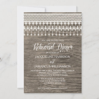 Invitation Dîner de répétition Typographie de dentelle de clô