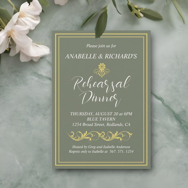Invitation Dîner de répétition victorien élégant (Créateur téléchargé)