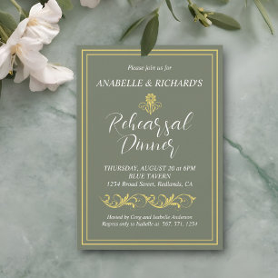 Invitation Dîner de répétition victorien élégant