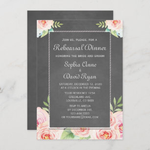 Invitation Dîner de répétition vintage à l'aquarelle