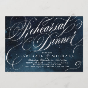 Invitation Dîner de répétition vintage de calligraphie d'arge