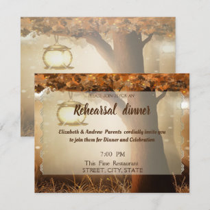 Invitation Dîner de répétition vintage Rustic Tree Mariage