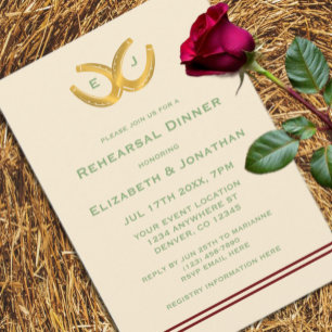 Invitation Dîner de répétition Western Horseshoe