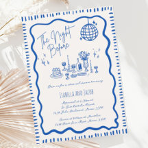 Dîner de répétition Whimsical Main Drake Blue Wavy
