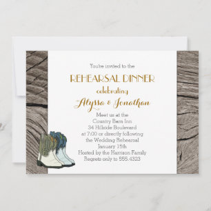 Invitation Dîner de répétition Wild West Cowboy Boots