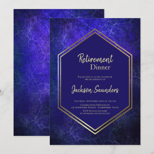 Invitation Dîner de retraite bleu et or de la Marine