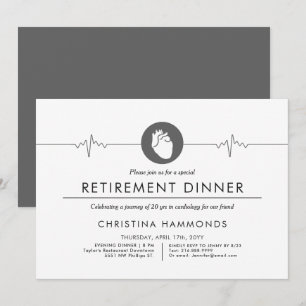 Invitation Dîner de retraite cardiologue   Style minimal
