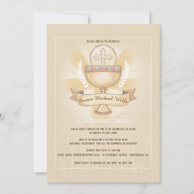 Invitation Dîner de retraite de la coupe révérée (Devant)