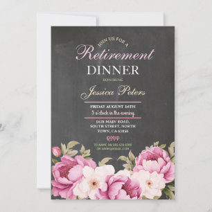 Invitation Dîner de retraite florale pour femmes rose