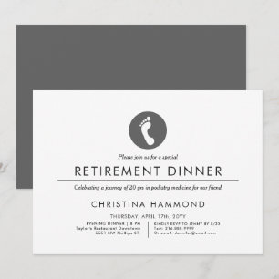 Invitation Dîner de retraite podiatre Style minimal