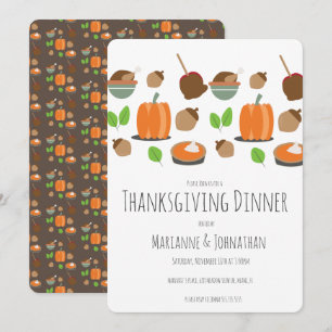 Invitation Dîner de Thanksgiving automnal mélange pour fête d