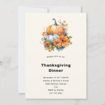 Dîner de Thanksgiving avec des citrouilles d'autom
