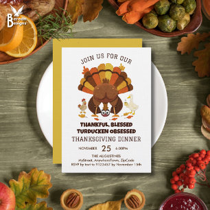 Invitation Dîner de Thanksgiving drôle de Turducken