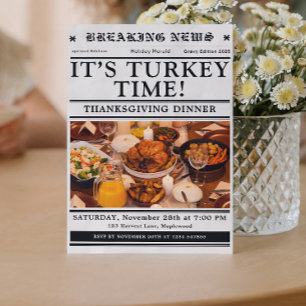 Invitation Dîner de Thanksgiving du journal d'automne
