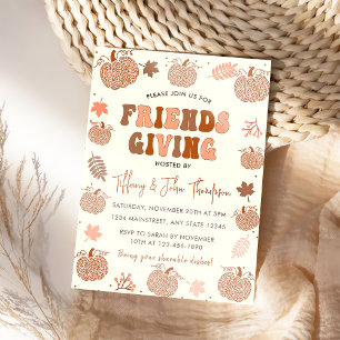 Invitation Dîner de Thanksgiving Friendsgiving automne citrou