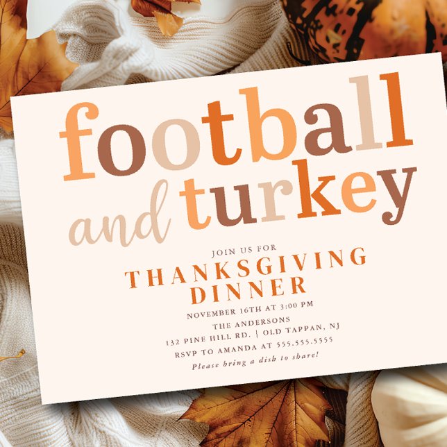 Invitation Dîner de Thanksgiving Touché (Créateur téléchargé)