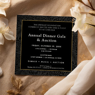 Invitation Dîner d'entreprise élégant Black Gold