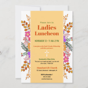 Invitation Dîner des dames de l'église sur le thème floral d'