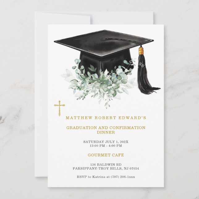 Invitation Dîner d'études et de confirmation (Devant)