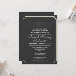 Invitation dîner d'événement de l'atelier de logo personnalis