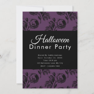 Invitation Dîner d'Halloween gothique violet