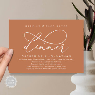 Invitation Dîner du bonheur éternel, fête romantique moderne
